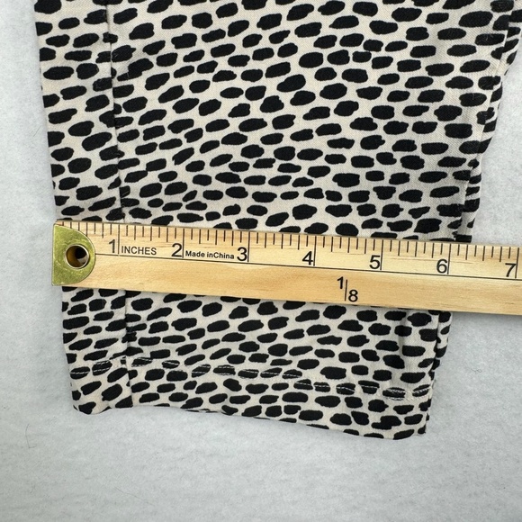 Who What Wear Pull On Stretch Skinny Pants Womens Size 14 Cream Black Dot Print - Picture 11 of 12